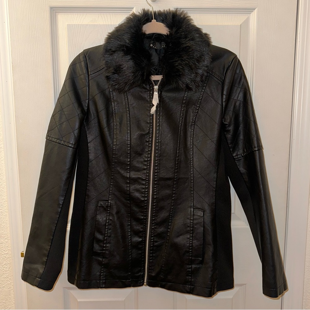 Baccini Faux Leather Jacket Womens Size Small NWOT